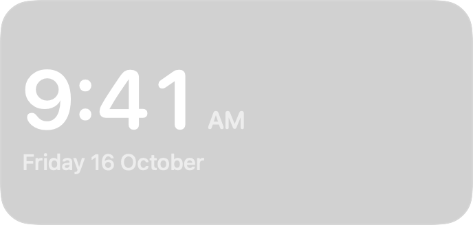 Clock widget, Digital style