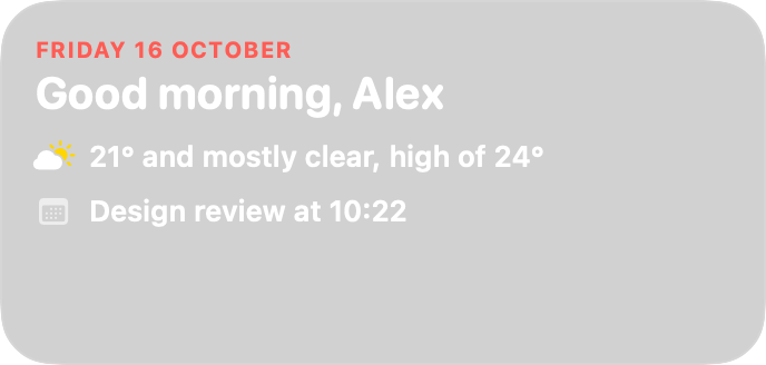 Daily Brief widget, Brief style