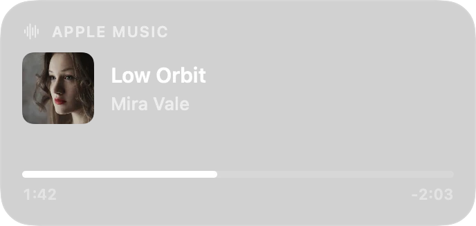 Now Playing widget, Player style