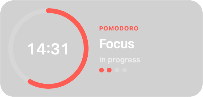 Pomodoro widget, Ring style